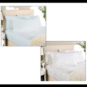 Home Reflections 2pk Double Brushed Sheet Sets Extra Cases Aqua Floral